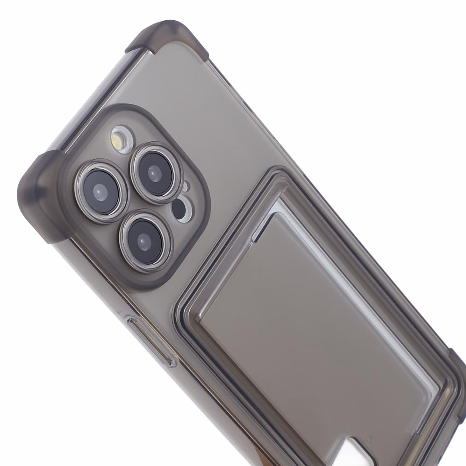 HRX Series for iPhone 14 Pro Card Holder TPU Back Case Phone Cover - Transparent Black HRX Series for iPhone 14 Pro Card Holder TPU Back Case Phone Cover - Transparent Black